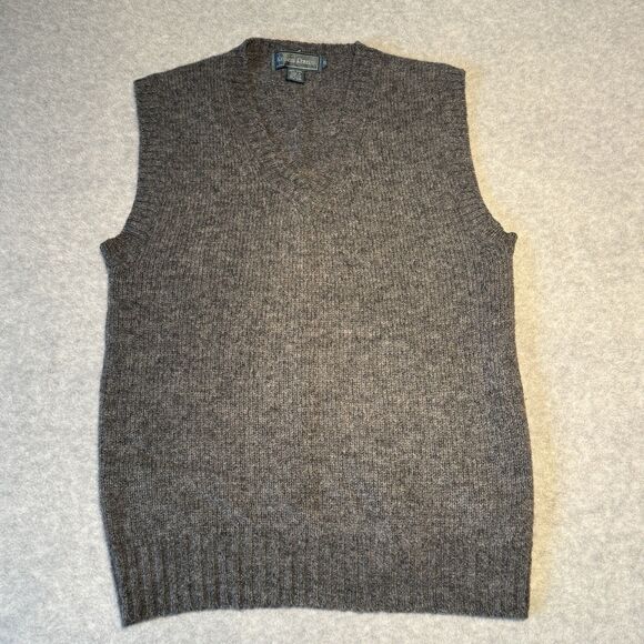 Kenneth Roberts Wool Vest Mens Small Gray Sleeveless Jumper Sweater Vneck - Picture 1 of 7